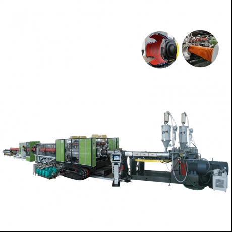 HDPE / PP / PVC Dây chuyền ép đùn ống sóng hai lớp nằm ngang